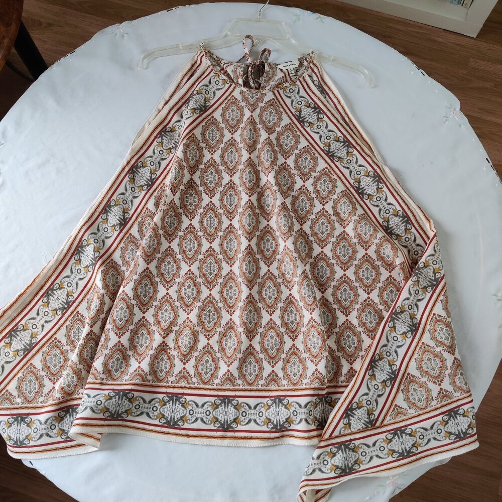 Max Studio Scarf Print Trapeze Top SZ-Small